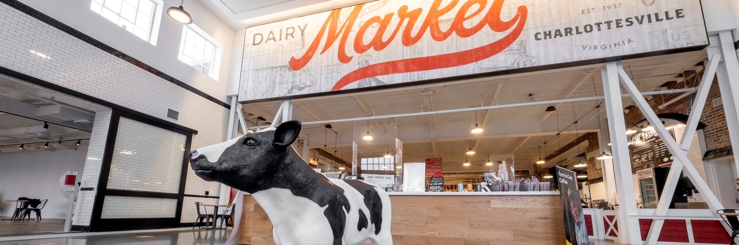 Pretend Cow in Dairy Market Entrance
